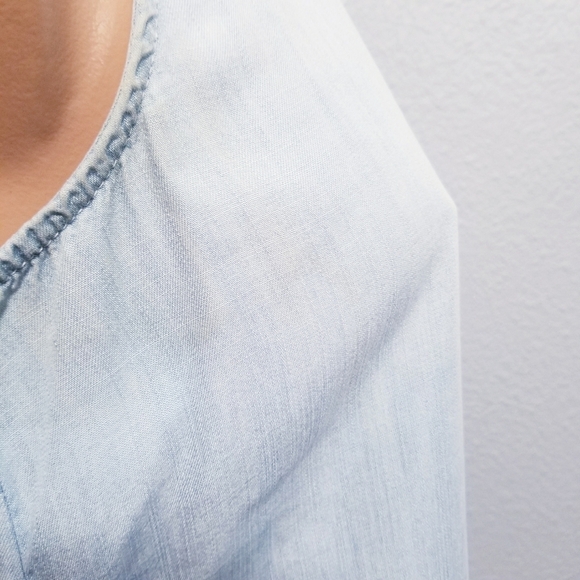 Cloth & Stone chambray blue boho casual shirt top blouse XS - Picture 5 of 6